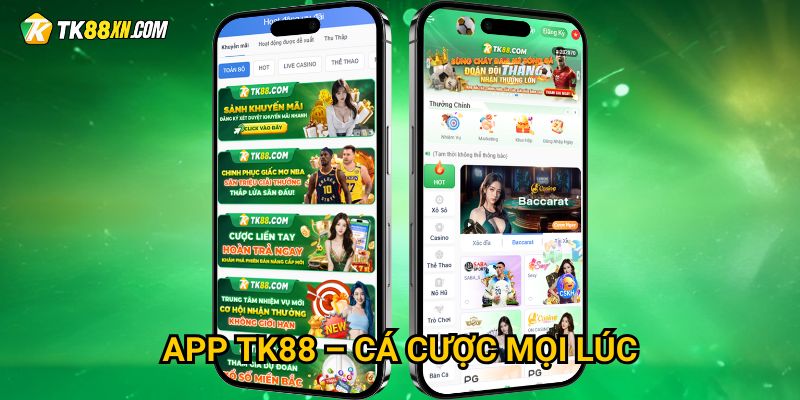App TK88 – Cá cược mọi lúc